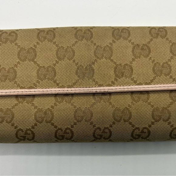 Gucci long wallet canvas and pink leather - Picture 3 of 10